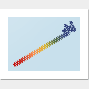 Ski - Downhill Skiing Enthusiast 70's Retro Design Posters and Art